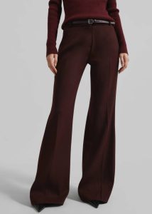 Red Bottoms The Frankie Shop Women Castel Bootcut Pants - Burgundy - Image 2
