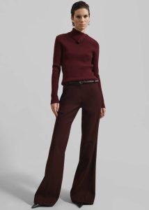 Red Bottoms The Frankie Shop Women Castel Bootcut Pants - Burgundy