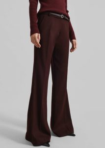 Red Bottoms The Frankie Shop Women Castel Bootcut Pants - Burgundy - Image 5