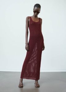 Red Dresses Women The Frankie Shop Adrienna Crochet Maxi Dress - Burgundy