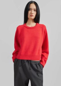 Red Knitwear The Frankie Shop Loulou Studio Bruzzi Oversized Sweater - Chili Women - Image 2