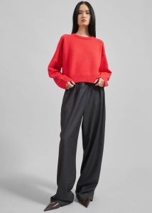 Red Knitwear The Frankie Shop Loulou Studio Bruzzi Oversized Sweater - Chili Women