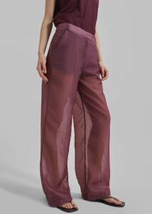Red The Frankie Shop Bottoms Abra Sheer Trousers - Burgundy Women - Image 4