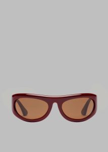 Red The Frankie Shop Sunglasses Port Tanger Safaa Sunglasses - Burgundy Acetate/Tobacco Lens Women - Image 2