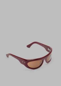 Red The Frankie Shop Sunglasses Port Tanger Safaa Sunglasses - Burgundy Acetate/Tobacco Lens Women - Image 3