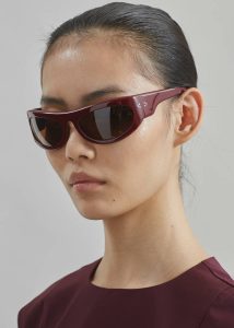 Red The Frankie Shop Sunglasses Port Tanger Safaa Sunglasses - Burgundy Acetate/Tobacco Lens Women - Image 4