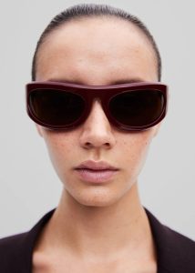 Red The Frankie Shop Sunglasses Port Tanger Safaa Sunglasses - Burgundy Acetate/Tobacco Lens Women - Image 5