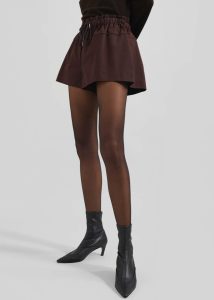 Red Women Pomona Shorts - Burgundy Bottoms The Frankie Shop