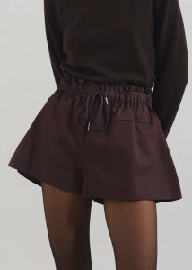 Red Women Pomona Shorts - Burgundy Bottoms The Frankie Shop - Image 4