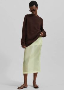 Renna Organza Midi Skirt - Yellow Bottoms Women Yellow The Frankie Shop - Image 4