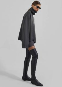 Rhea Trapeze Turtleneck - Light Khaki Knitwear The Frankie Shop Green Women - Image 3
