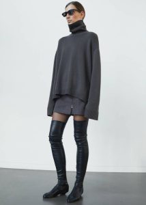 Rhea Trapeze Turtleneck - Light Khaki Knitwear The Frankie Shop Green Women - Image 5