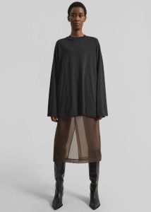 Rio Oversized Sleeve Tee - Black Women Tops Black The Frankie Shop - Image 2