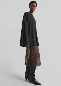 Rio Oversized Sleeve Tee - Black Women Tops Black The Frankie Shop