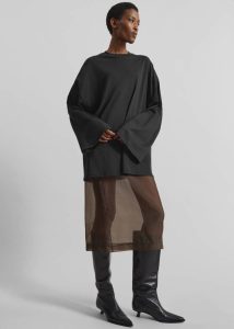 Rio Oversized Sleeve Tee - Black Women Tops Black The Frankie Shop - Image 4