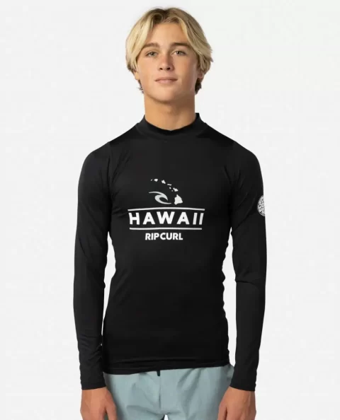 Rip Curl Hawaii Long Sleeve Performance Fit Pf Rash Guard Mens Rash Guards - Image 2