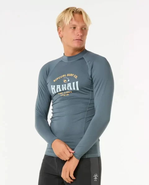 Rip Curl Hawaii Upf Performance Long Sleeve Rash Guard Mens Rash Guards - Image 2