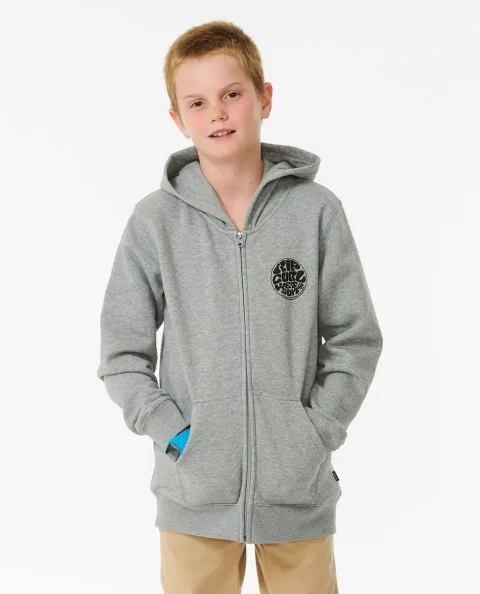 Rip Curl Kids Wetsuit Icon Zip Through Hood Hoodies & Fleece