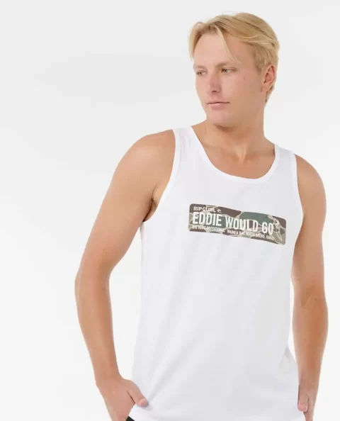 Rip Curl Mens Eddie Would Go Sticker Tank Tees & Tanks