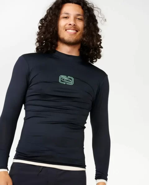 Rip Curl Mens Rash Guards Archive Upf Performance Long Sleeve Rash Guard
