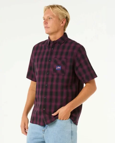 Rip Curl Mens Raw Energy Short Sleeve Plaid Shirt Shirts & Flannels - Image 2
