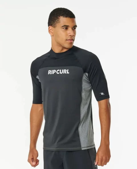 Rip Curl Rash Guards Drive Uv Short Sleeve Rash Vest Mens - Image 3
