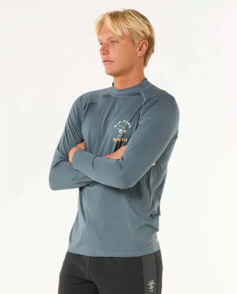 Rip Curl Rash Guards Island Vibe Upf Long Sleeve Rash Guard Mens - Image 2