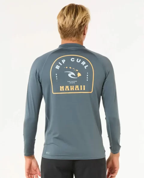 Rip Curl Rash Guards Island Vibe Upf Long Sleeve Rash Guard Mens - Image 3