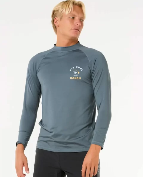 Rip Curl Rash Guards Island Vibe Upf Long Sleeve Rash Guard Mens