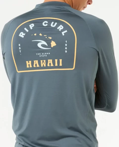 Rip Curl Rash Guards Island Vibe Upf Long Sleeve Rash Guard Mens - Image 5