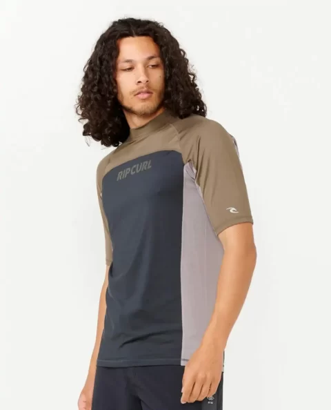 Rip Curl Rash Guards Mens Drive Uv Short Sleeve Rash Vest - Image 2