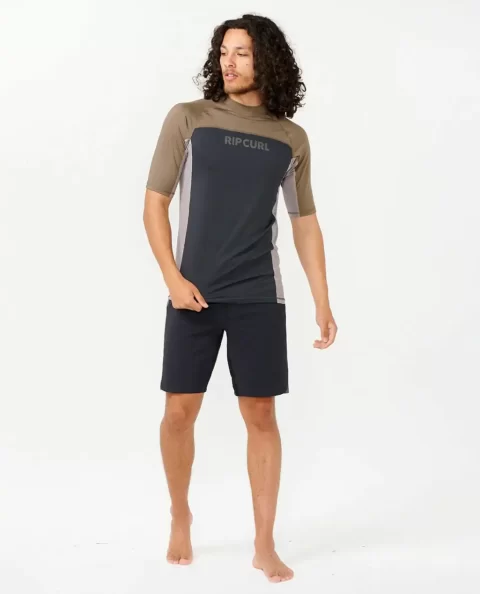 Rip Curl Rash Guards Mens Drive Uv Short Sleeve Rash Vest - Image 4