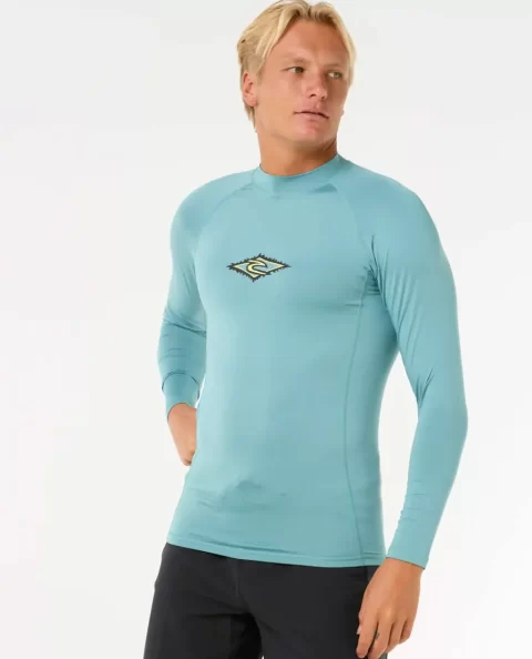 Rip Curl Rash Guards Mens Raw Energy Upf Perf Long Sleeve Rash Guard