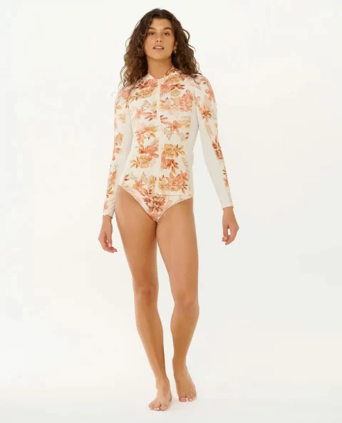 Rip Curl Rash Guards Women Desert Dreams Long Sleeve Zip Through Rash Guard - Image 4