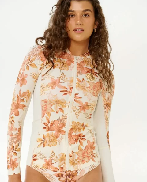 Rip Curl Rash Guards Women Desert Dreams Long Sleeve Zip Through Rash Guard