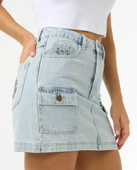 Rip Curl Skirts Las Dalias Denim Mini Women - Image 5