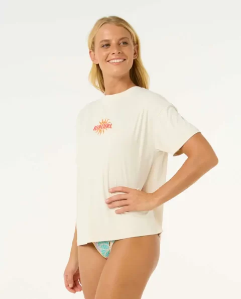Rip Curl Women Cala Vadella Surflite Short Sleeve Crop Rash Guard Rash Guards - Image 3