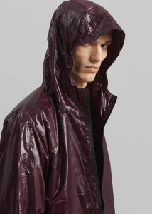 Risbury Glossed Hooded Jacket - Dark Plum Purple Outerwear Men The Frankie Shop - Image 3