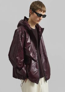 Risbury Glossed Hooded Jacket - Dark Plum Purple Outerwear Men The Frankie Shop - Image 4