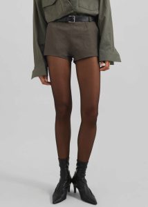 Rolen Hot Pants - Dark Olive Women The Frankie Shop Green Bottoms