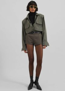 Rolen Hot Pants - Dark Olive Women The Frankie Shop Green Bottoms - Image 4