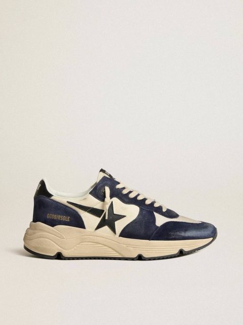 Running Sole Golden Goose Men Men’s Running Sole In Black And Beige Nappa Leather With Black Star And Heel Tab
