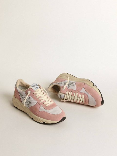 Running Sole In Gray Mesh And Suede With Silver Glitter Star Running Sole Women Golden Goose - Image 2