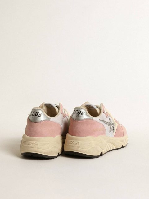 Running Sole In Gray Mesh And Suede With Silver Glitter Star Running Sole Women Golden Goose - Image 4