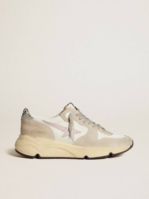 Running Sole Ltd In Mesh With Leather Star And Glitter Heel Tab Running Sole Women Golden Goose