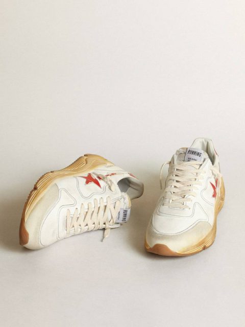 Running Sole Men Men's Running Sole With Leather Star And Heel Tab With Red Print Golden Goose - Image 2