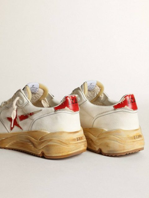 Running Sole Men Men's Running Sole With Leather Star And Heel Tab With Red Print Golden Goose - Image 4