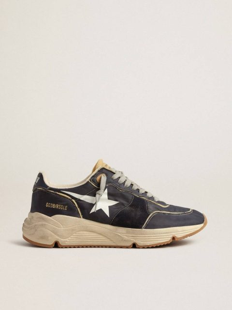Running Sole Running Sole In Blue Nylon With White Printed Star Men Golden Goose