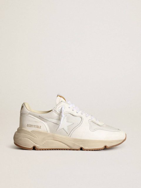 Running Sole Women Golden Goose Women's Running Sole In Mesh And White Nappa