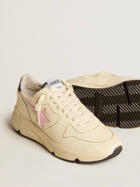 Running Sole Women's Running Sole In Nappa Leather With Pink Leather Star And Blue Leather Heel Tab Golden Goose Women - Image 3